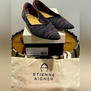 Etienne Aigner Size 7 Blue Multi Colored Flats